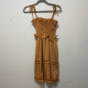 LUCCA: Brown And Black Polka Dot Dress